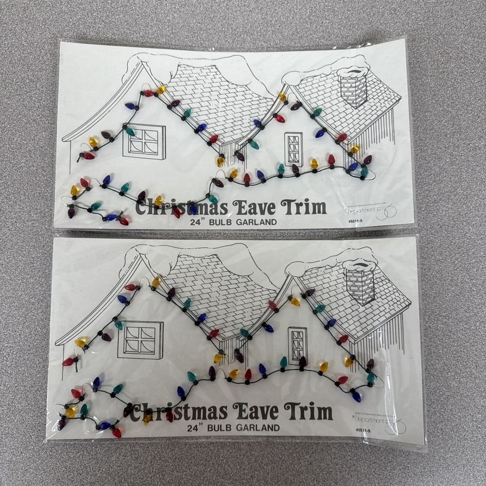 New Lot Of 2 Department 56 24" Bulb Garland Christmas Eave House Trim